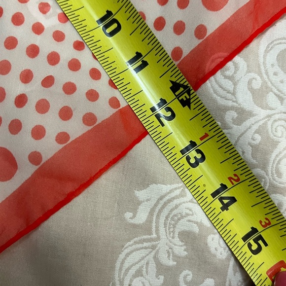 Vintage Scarf Sheer With Red Polka Dots Oblong Nylon/Rayon Blend - Picture 3 of 4